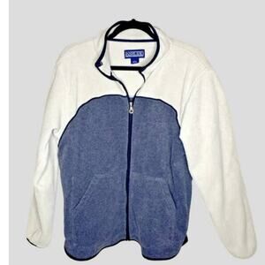 Vintage Lands End Gray Fleece Jacket Women’s Large 14-16 Polyester Lightweight